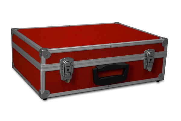 GORANDO® Transportkoffer rot | Alurahmen | 440x300x130mm | Für Werkzeuge, Kameras, Messgeräte etc.