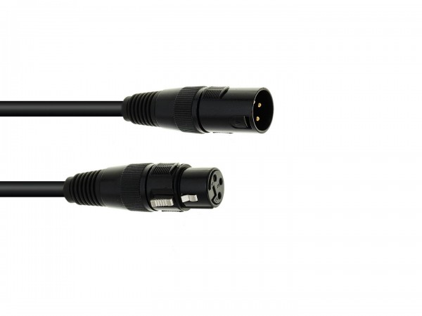 DMX Kabel XLR 3pol 20m schwarz - Steuerleitung für Licht