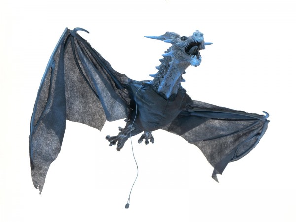 FLYING DRAGON - animierte Halloween Dekoration mit Licht- und Geräuscheffekten - 120cm - Sensor