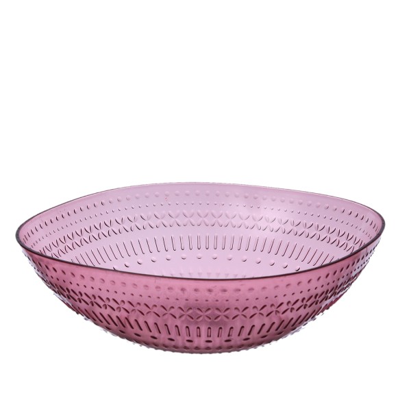 Schüssel - Salatschüssel - Kunststoff - D: 25cm - 2,3l - mit Muster - pink