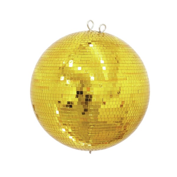 Spiegelkugel 30cm farbig gold- Diskokugel (Discokugel) Party Lichteffekt - Echtglas - mirrorball gold color
