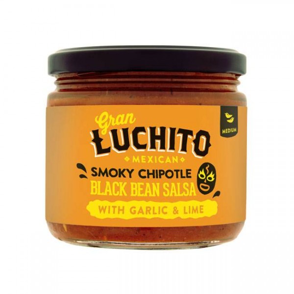 Gran Luchito - Black Bean Salsa 300g - Mexikanische Salsa-Dip, feine Schärfe, würzige Süße