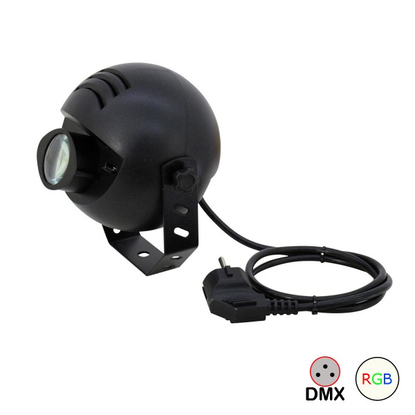 LED Pinspot - Punktstrahler für Discokugeln - Farbwechsler mehrfarbig - Spiegelkugel Spot - DMX 