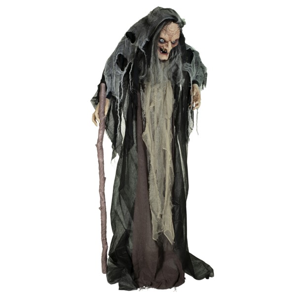 Halloween Figur Hexe NAHEMA, 160cm - animiert mit Bewegung, Licht und Sound