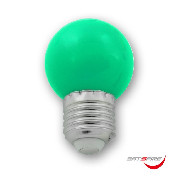 LED Leuchtmittel G45 - grün - E27 - 1W | SATISFIRE