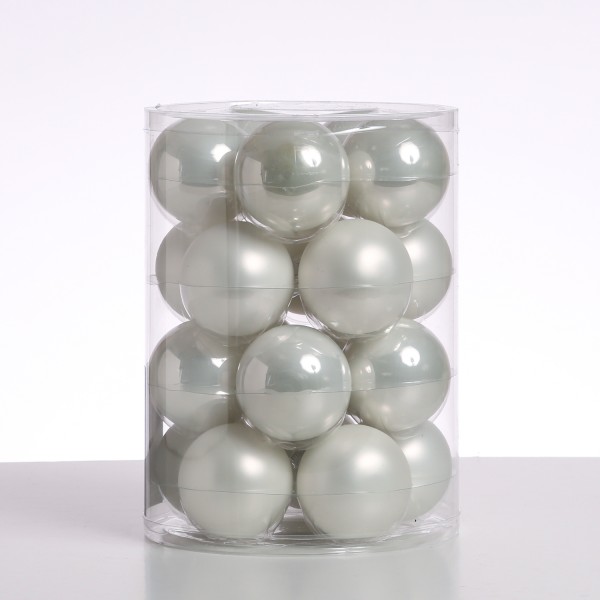 Christbaumkugel - Weihnachtsbaumkugel - Glas - D: 6cm - glänzend und matt - weiß - 20er Set
