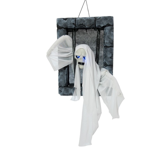 Geist im Knast - Halloween Figur 46cm, Wandmontage - formbare Arme - blinkende LED Augen